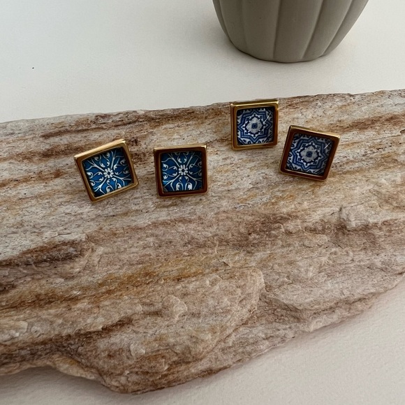 Elegant Boho Stud Earrings -Gold Trendy Stud Earrings- Stylish Stud Earring Set - Picture 8 of 15